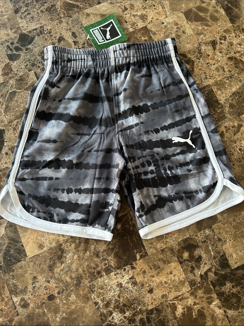 NEW 🆕 Puma Kids Gray Tie-Dye Shorts